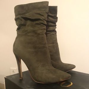 Olive green booties